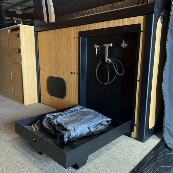 Folding Shower with Magnetic Curtain