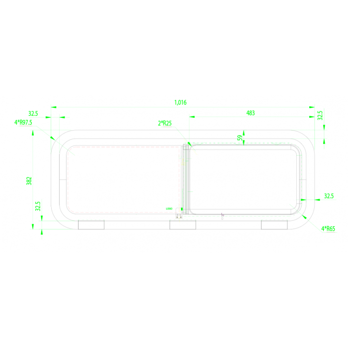 Universal Sliding Bunk Window Left - 4015-L