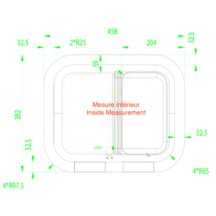 Universal Sliding Bunk Window Right Side - 457x381R