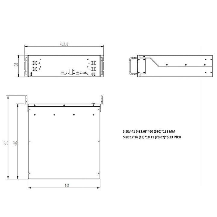 RUiXU RX-LFP48100 Rack Mounted 3U Module