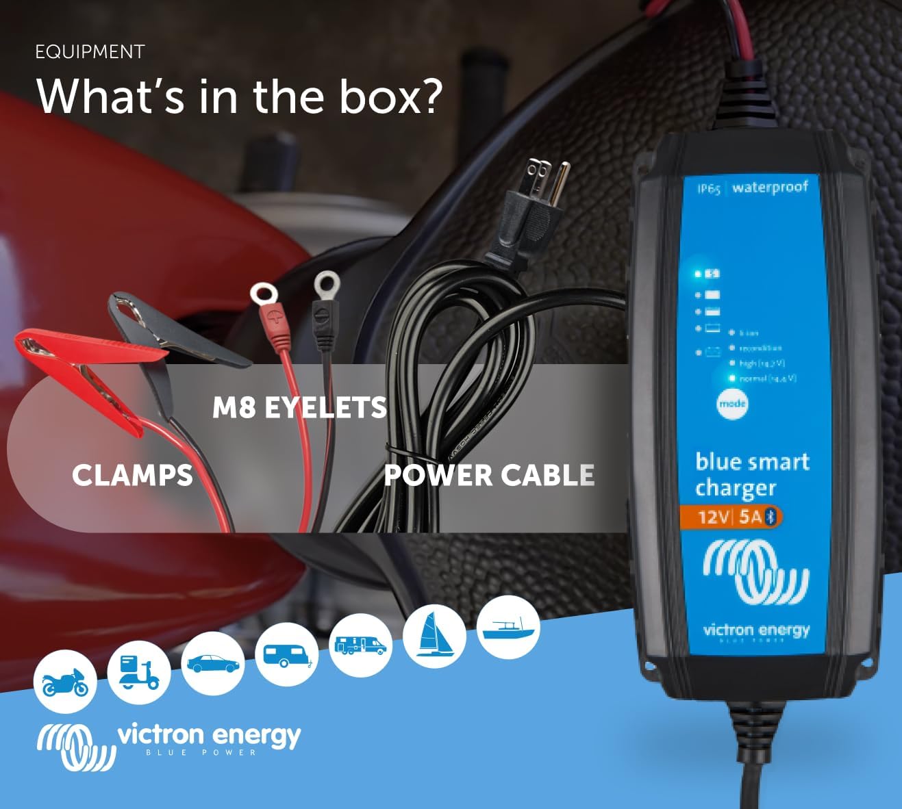 Victron IP65 Blue Smart Charger 12/5(1) 120V NEMA 1-15P – Curious