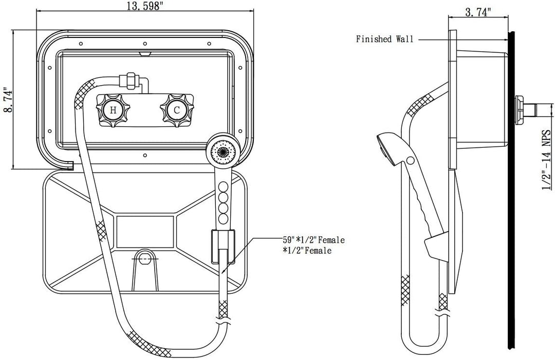 Shower Box Kit with Lock