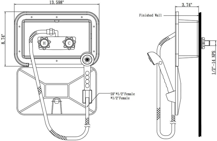 Shower Box Kit with Lock