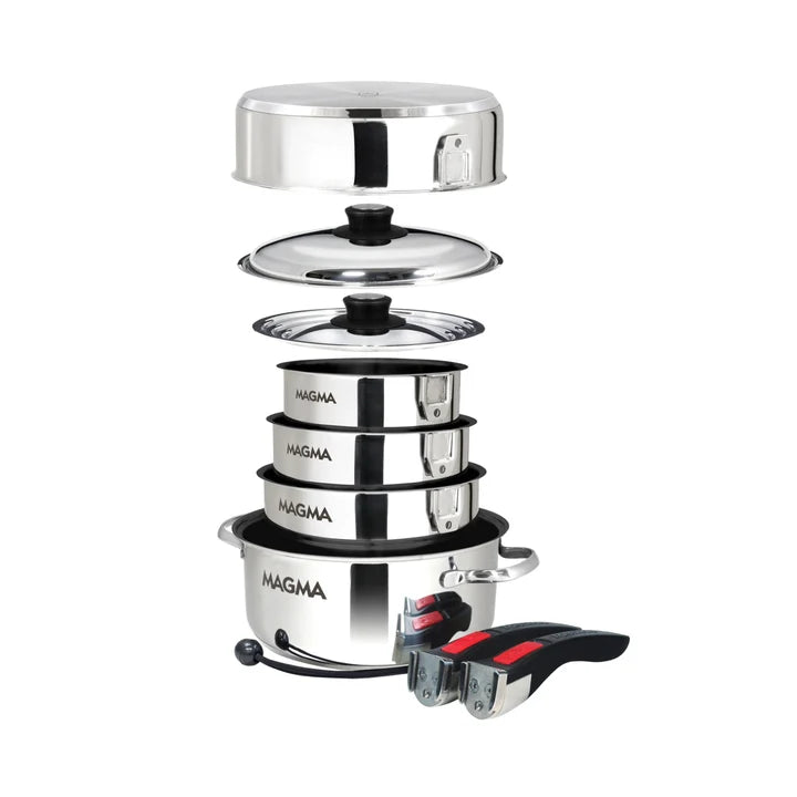 10 Piece Nesting Stainless Steel Induction Non-Stick Cookware Set