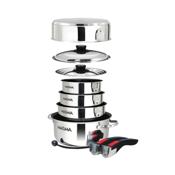 10 Piece Gourmet "Nesting" Stainless Steel Induction Cookware Set