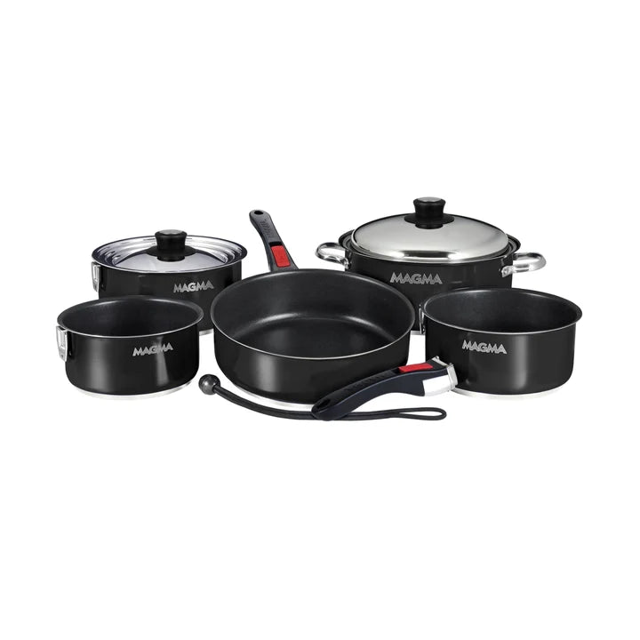 10 Piece Gourmet "Nesting" Stainless Steel Induction Cookware Set with Ceramica Non-Stick