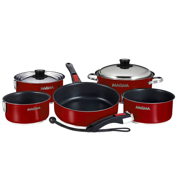 10 Piece Gourmet "Nesting" Stainless Steel Induction Cookware Set with Ceramica Non-Stick