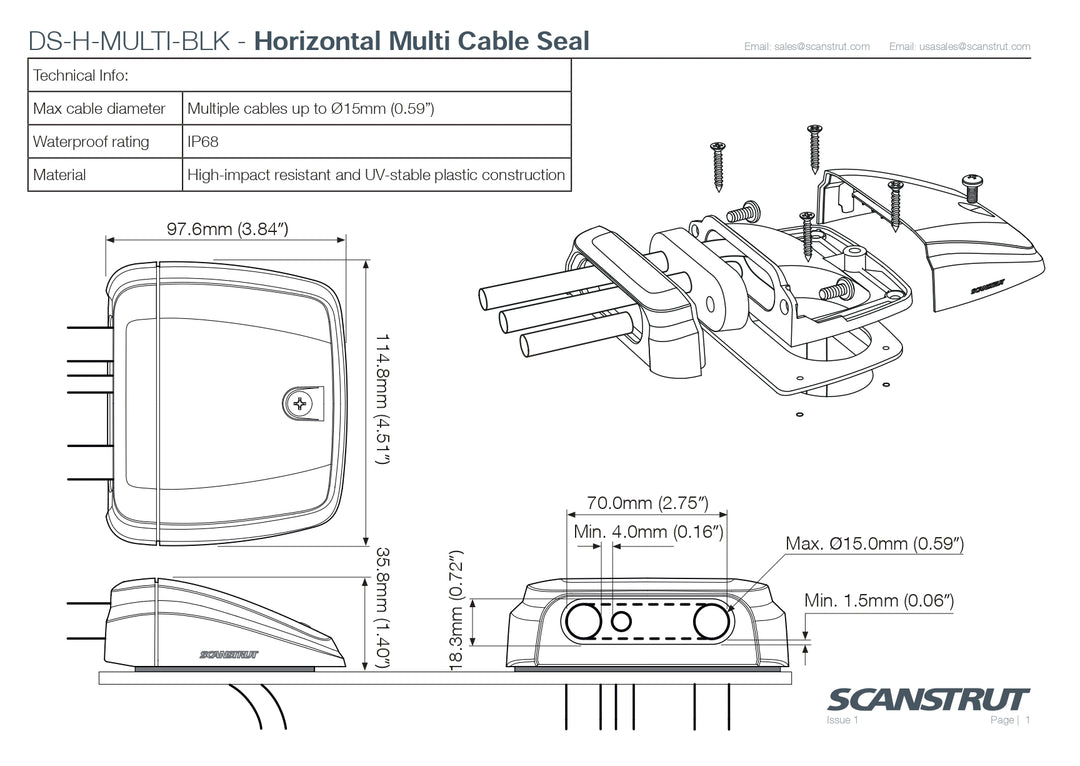 Scanstrut  Horizontal Multi-Cable Seal