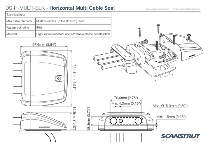 Scanstrut  Horizontal Multi-Cable Seal