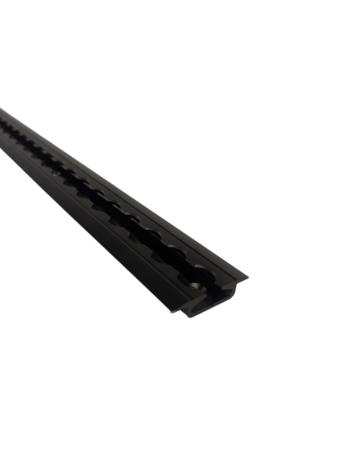 Flanged L Track For Campers - Anodized Matte Black