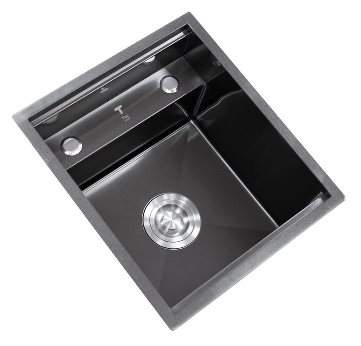 Black Stainless Steel Camper Van RV Sink | Folding Faucet and Soap Dispenser