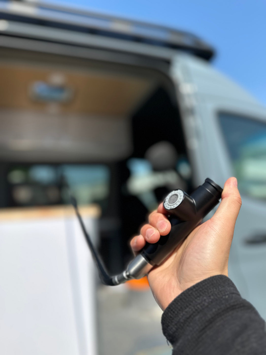 Black Stainless Steel Camper Van RV Sink | Folding Faucet and Soap Dispenser