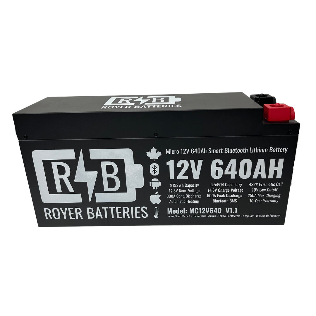 Micro 12V 640Ah Smart Heated LiFePO4 Battery (8.2kWh)
