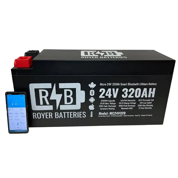 Micro 24V 320Ah Smart Heated LiFePO4 Battery (8.2kWh)