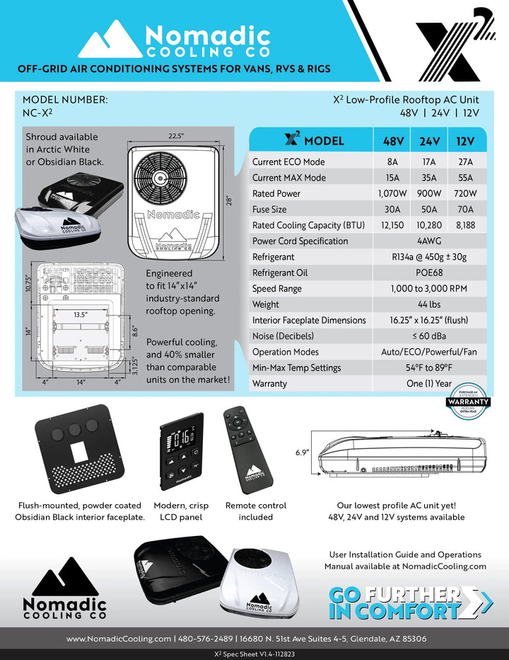 Nomadic Cooling X2 24V Air Conditioner