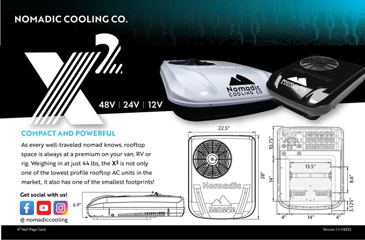 Nomadic Cooling X2 24V Air Conditioner