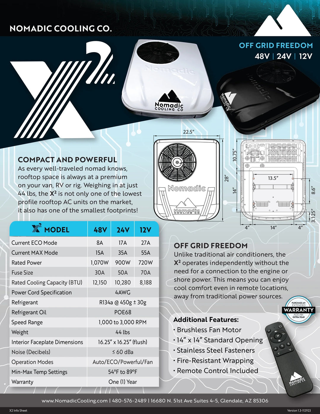 Nomadic Cooling X2 24V Air Conditioner