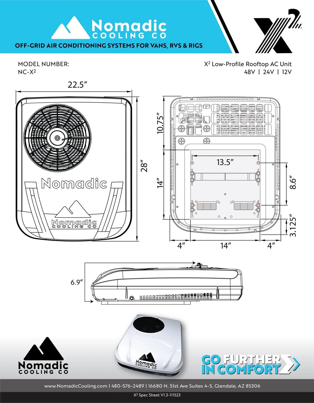 Nomadic Cooling X2 48V Air Conditioner