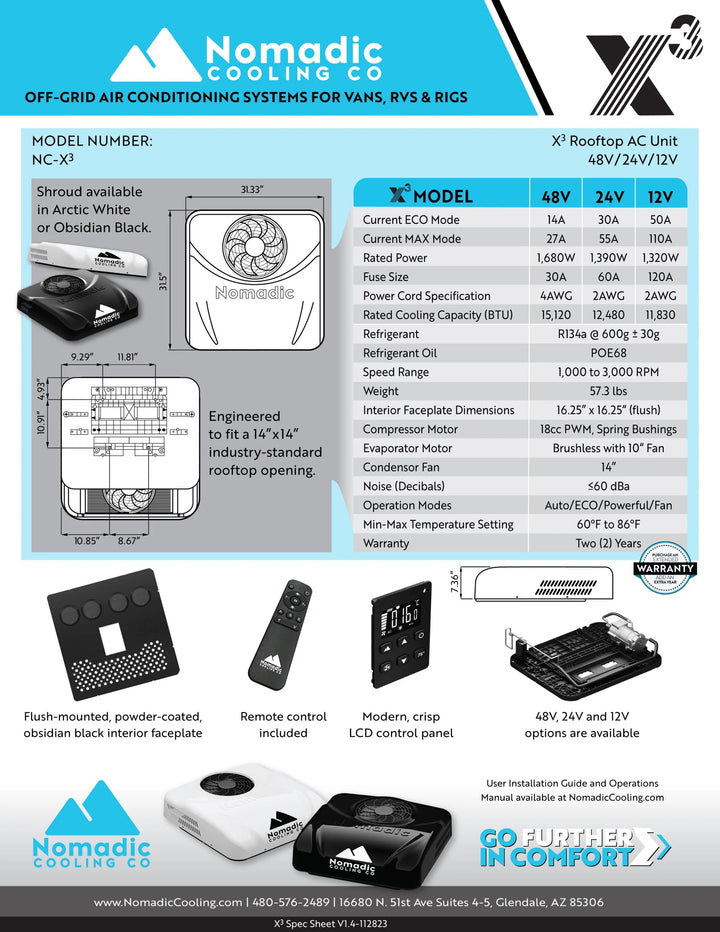 Nomadic Cooling X3 12V Air Conditioner