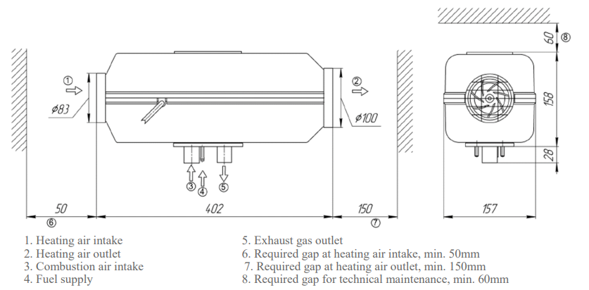 Planar (Autoterm) Gasoline Air Heater for Campervan 4B