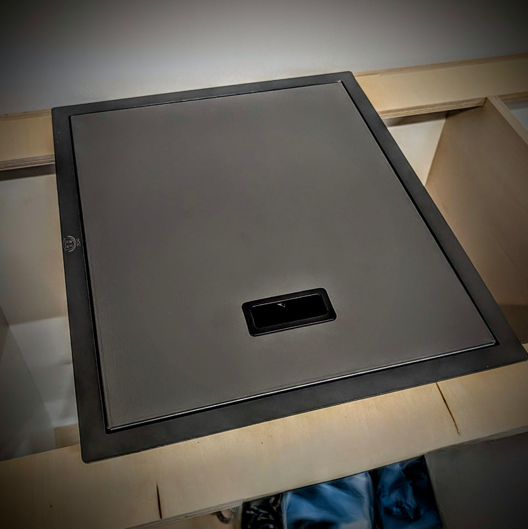 Stainless steel camper sink with soap dispenser and cup cleaner (17.7" × 15.0" × 9.0")