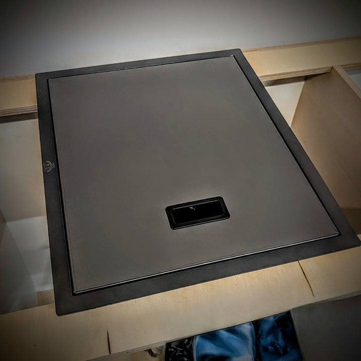 Stainless steel camper sink with soap dispenser and cup cleaner (17.7" × 15.0" × 9.0")