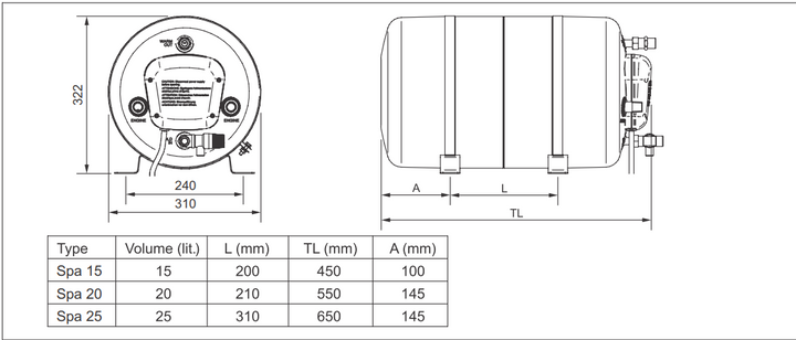 Webasto Isotemp Electric Hot Water Heater