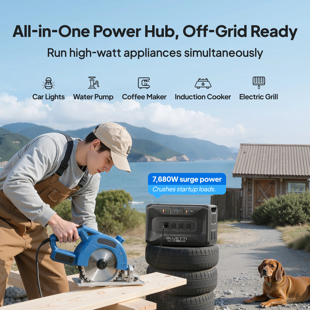 Bluetti Apex 300 Versatile Power Station with Optional Battery Add-On