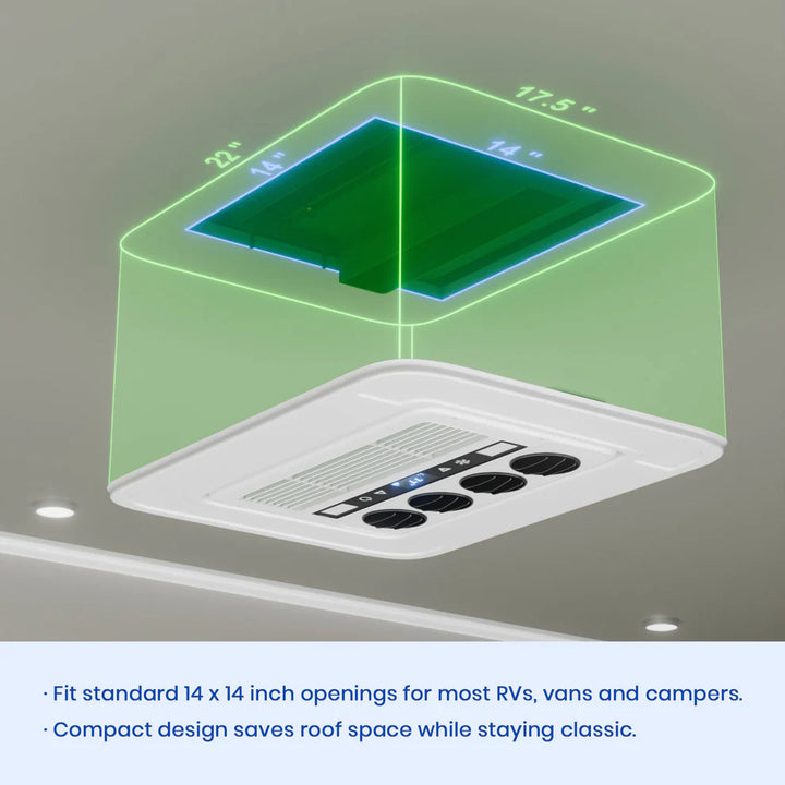 OutEquip 48V Air Conditioner - 11,000 BTU Rooftop Air Conditioner with PTC Heater