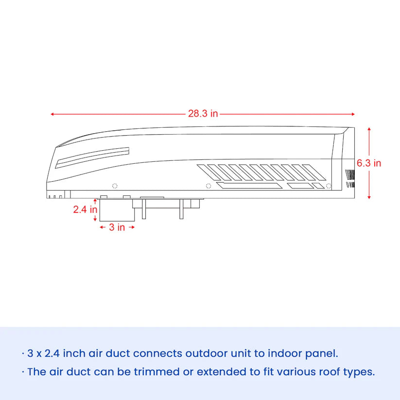 OutEquip Pro - 48V 11,000BTU Rooftop Air Conditioner with Heater