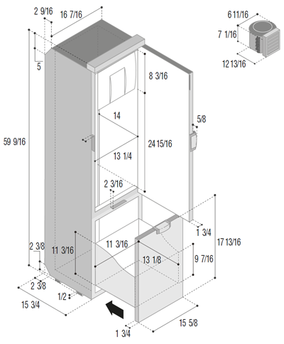 Slim 150 Fridge-Freezer - 12V/24V