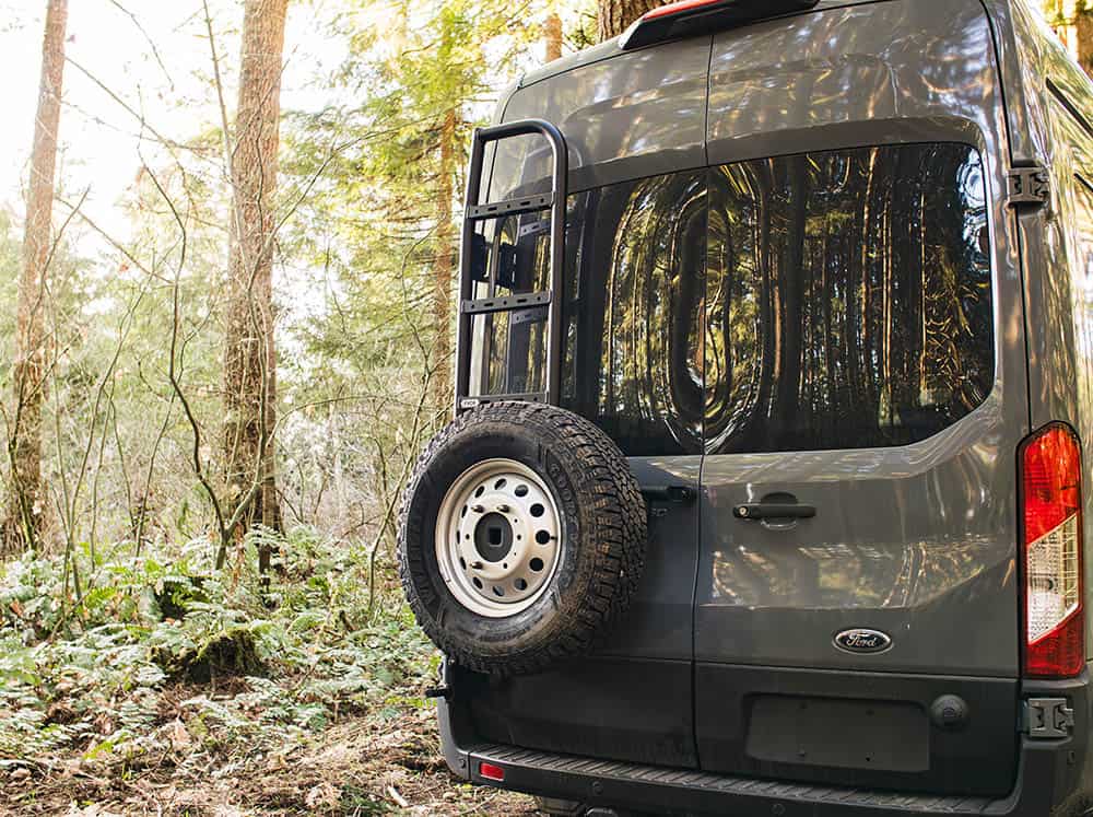 Transit Rear Door Ladder with Tire Carrier