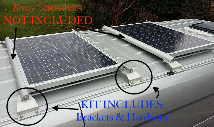 Sprinter Roof Rack Solar Panel Mounts from DIYvan (Set of