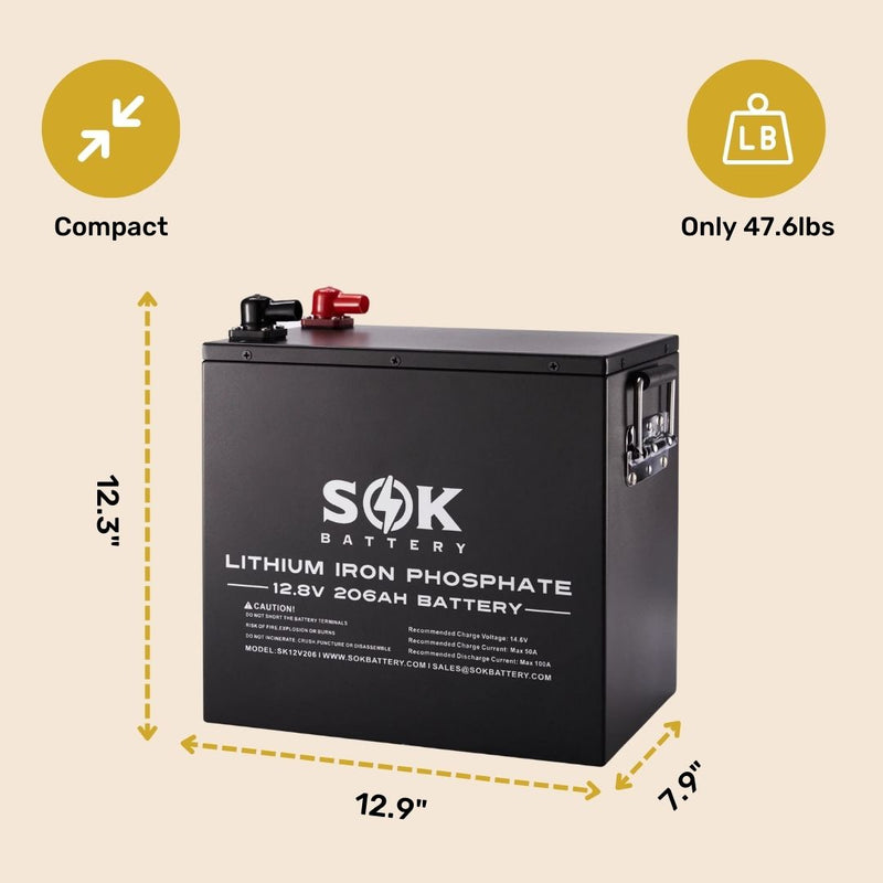 SOK 206Ah | 12V - Heated LiFePO4 Lithium Battery