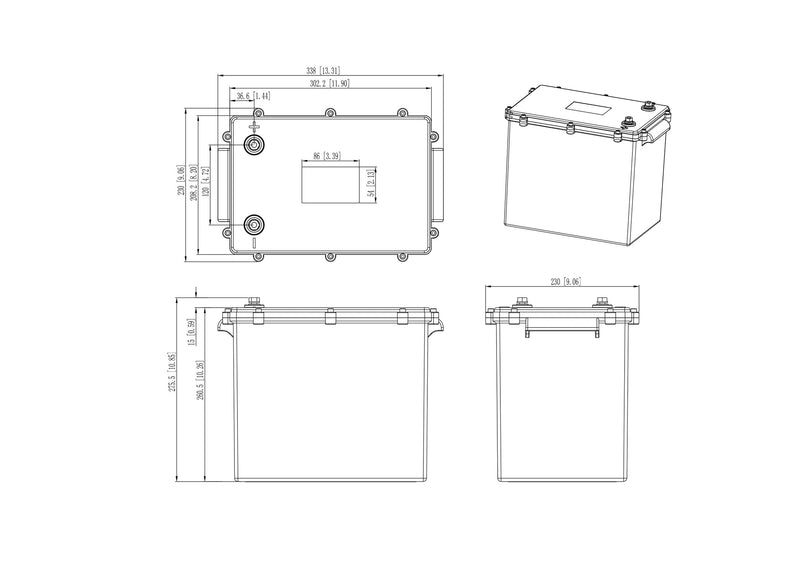 SOK 206Ah | 12V - LiFePO4 Lithium Battery - Marine Version (Plastic Case)